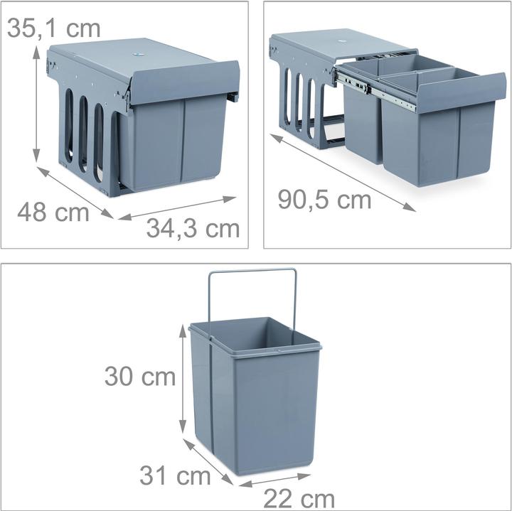 Produktbild Relaxdays Einbaumülleimer (15 l)