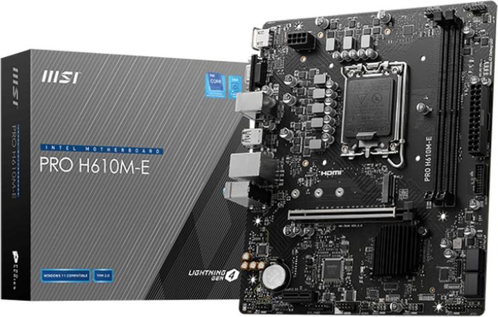 Image du produit MSI PRO H610M-E (LGA 1700, Intel H610, mATX)