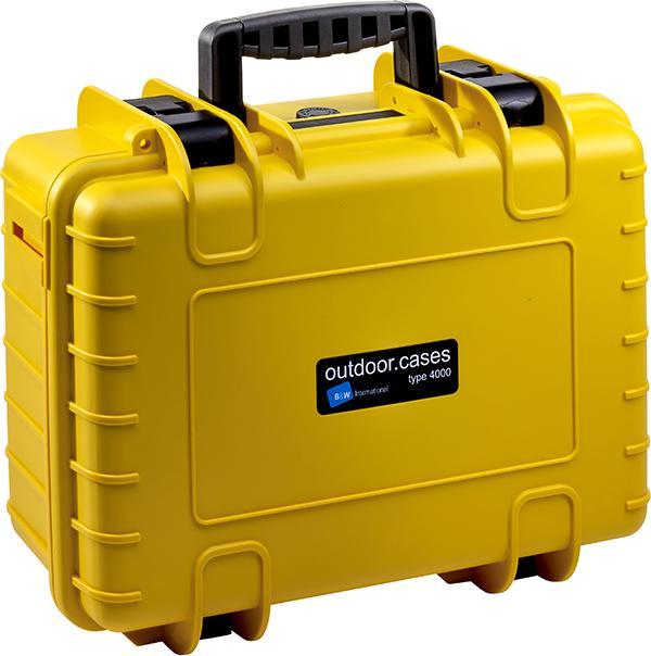 Actual product image B&W International DJI Mavic 3 Fly More Combo Carrying Case B&W Type 4000 yellow (Drone case, DJI Mavic 3)