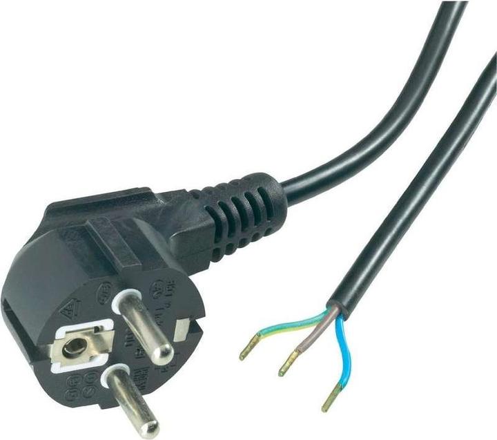 Produktbild Goobay Schutzkontaktkabel abgewinkelt zum Konfektionieren, 1,5 m, Schwarz (1.50 m)