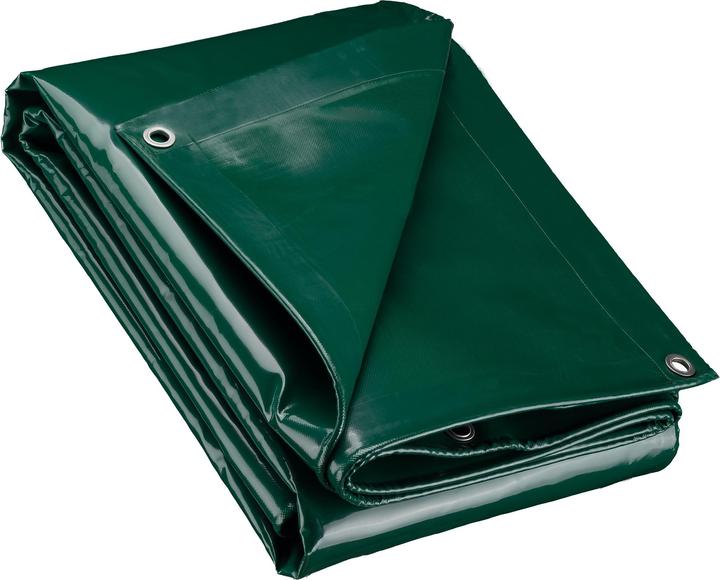 Wiltec Abdeckplane wetterfest dunkelgrün 4x5m Polyester Gartenplane 650g/m² Ösen (4 x 5 m)
