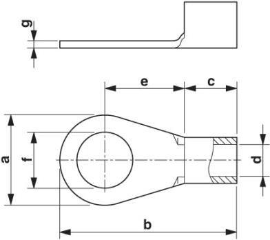 Produktbild Phoenix Contact Ringkabelschuh Querschnitt (max.)=1 mm² Loch-Ø=5.3 mm Unisoliert Metall 3240073 100 St.