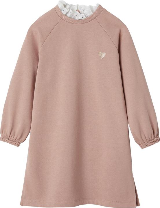 Actual product image Vertbaudet Girls' sweat dress with eyelet embroidery on the collar (86)