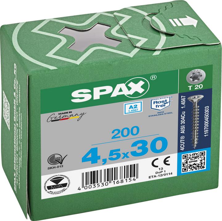 Produktbild Spax Spanplattenschrauben A2 (200 Schrauben pro Stück)