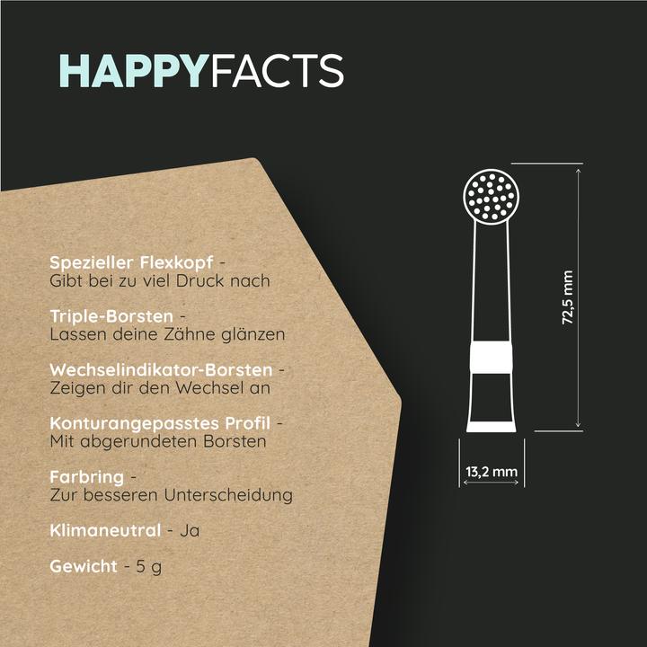 Actual product image happybrush Toothbrush head R2 3 pieces (3 x)