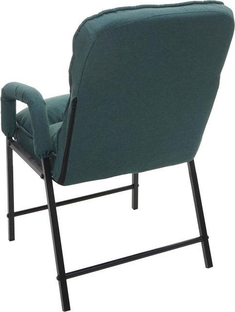 Produktbild Mendler Esszimmerstuhl HWC-K40, 160kg belastbar Rückenlehne verstellbar Metall - Stoff/Textil dunkelgrün