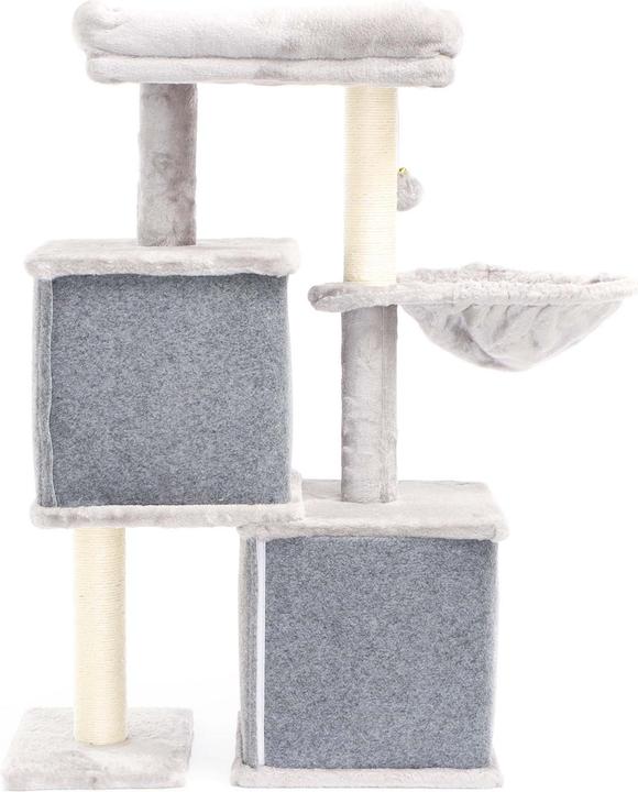 Produktbild Fudajo Kratzbaum Grau 2 Katzenhäuser 89,5cm Katzenkratzbaum Katzenmöbel Katze (89.50 cm, Grau)