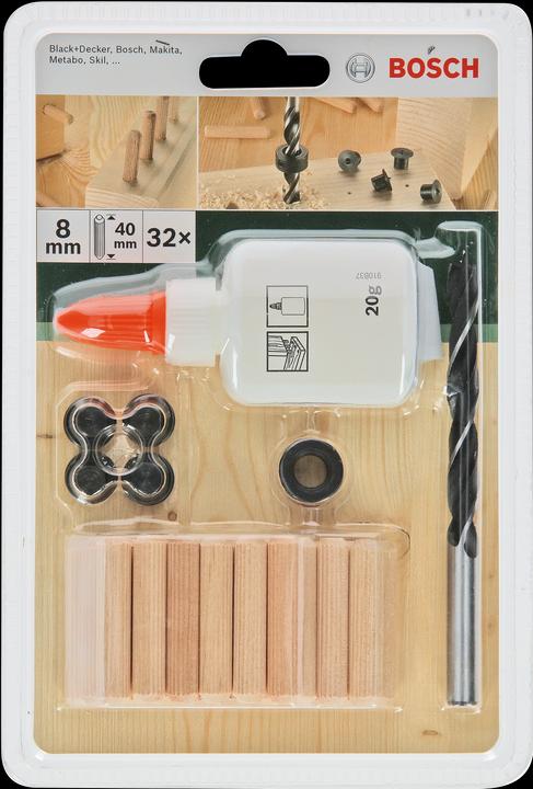 Produktbild Bosch Zubehör 32tlg. Dübel-Set D= 8 mm L= 40 mm (32 Stk.)