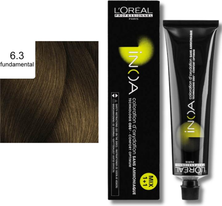 L'Oréal Professionnel INOA Color - 6.3 Dunkelblond Gold Fondamentale (6.3 Dunkelblond Gold Fondamentale)