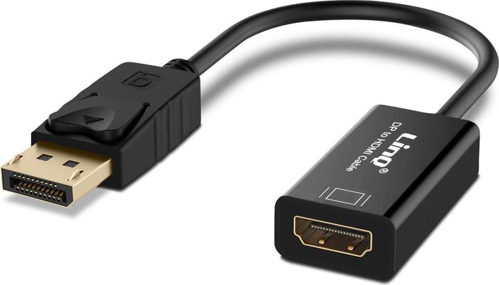 Actual product image LinQ DisplayPort / HDMI connection adapter / video cable, 23cm cable, - Black (HDMI, 15 cm)