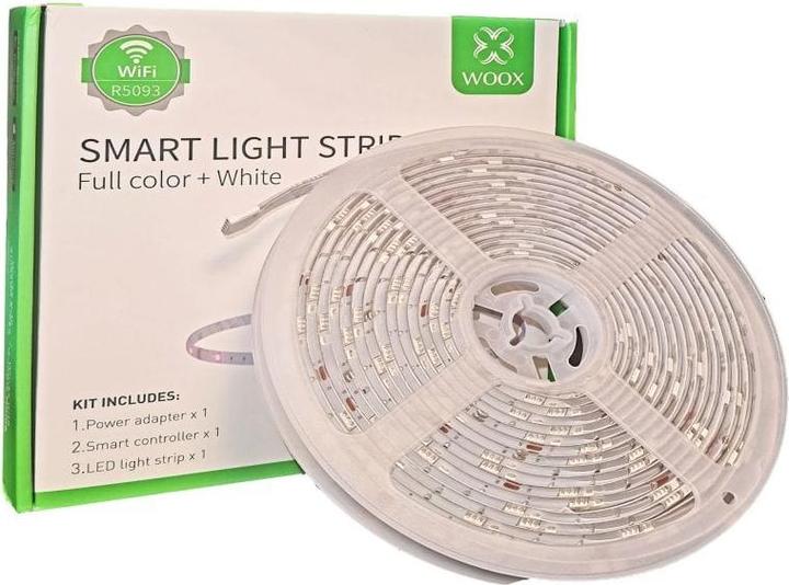 Actual product image Woox Smart LED Strip +Adapter RGB+WW, Alexa, Google Home (Multicoloured, 500 cm, Indoor)