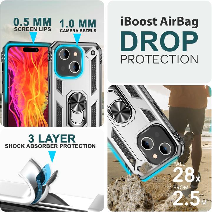 Immagine prodotto Nalia Coperchio ad anello antiurto in stile militare (Apple iPhone 15)