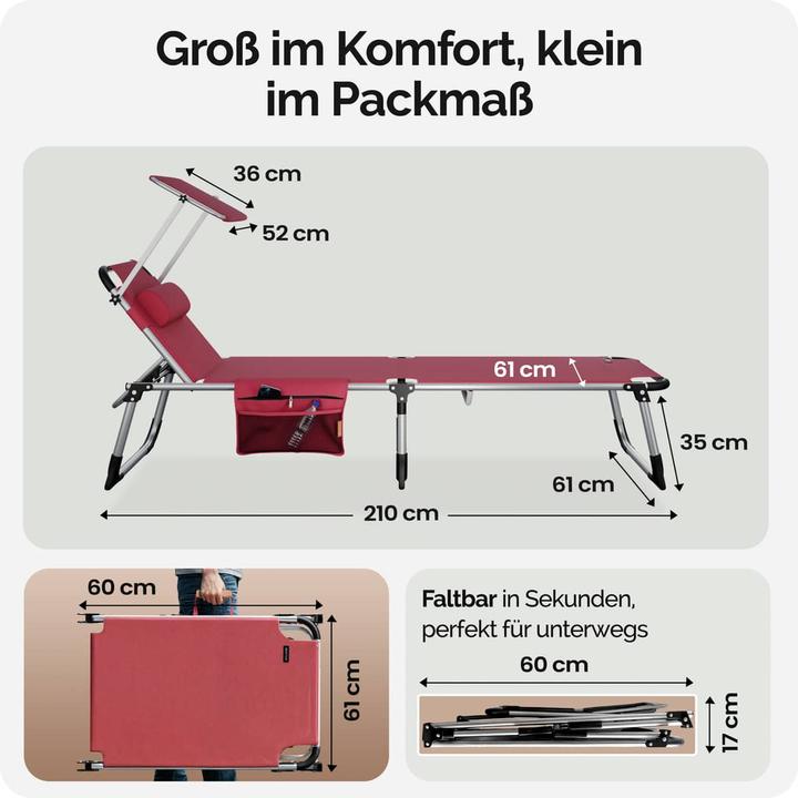 Produktbild Casaria Sonnenliege (210 cm)