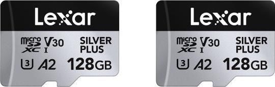 Image du produit Lexar Professional Silver Plus 2-Pack (128 Go, microSDXC, U3, UHS-I)