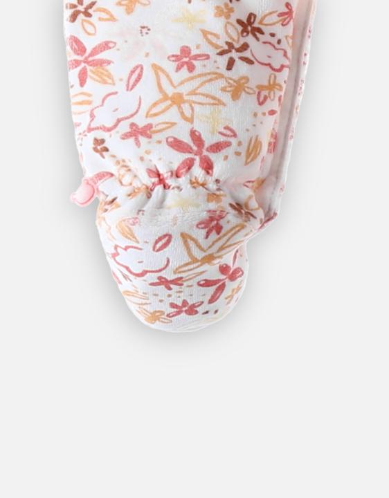 Produktbild Noukies Strampler Velours mit Blumen Ecru/Pink Gr. 62 (62)