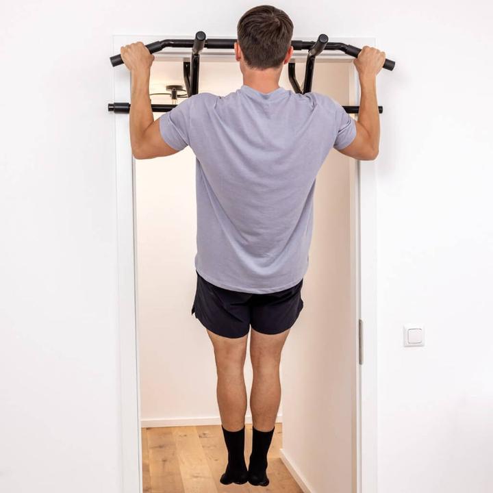 Actual product image Pullup & Dip Klimmzugstange Tr zum Einhngen im Trrahmen ohne Abrutschen, inkl. Klimmzug Band
