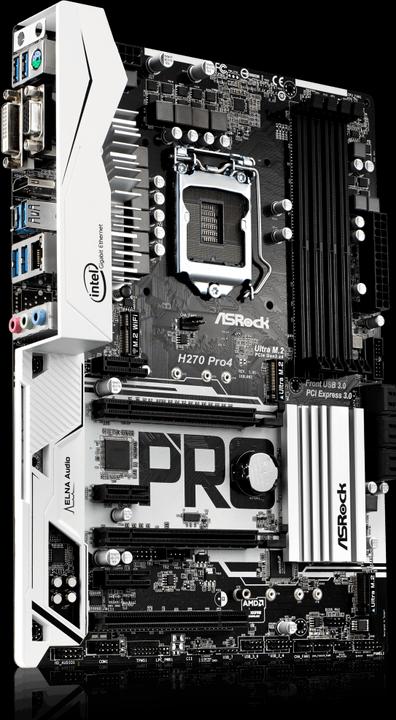 Produktbild AsRock H270 Pro4 (LGA 1151, Intel H270, ATX)