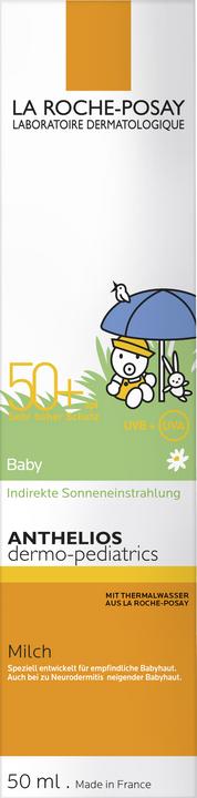 Immagine prodotto La Roche Posay Anthelios Dermo-Kids Latte per bambini Latte nutriente con protezione solare (Latte solare, SPF 50+, 50 ml, 86 g)