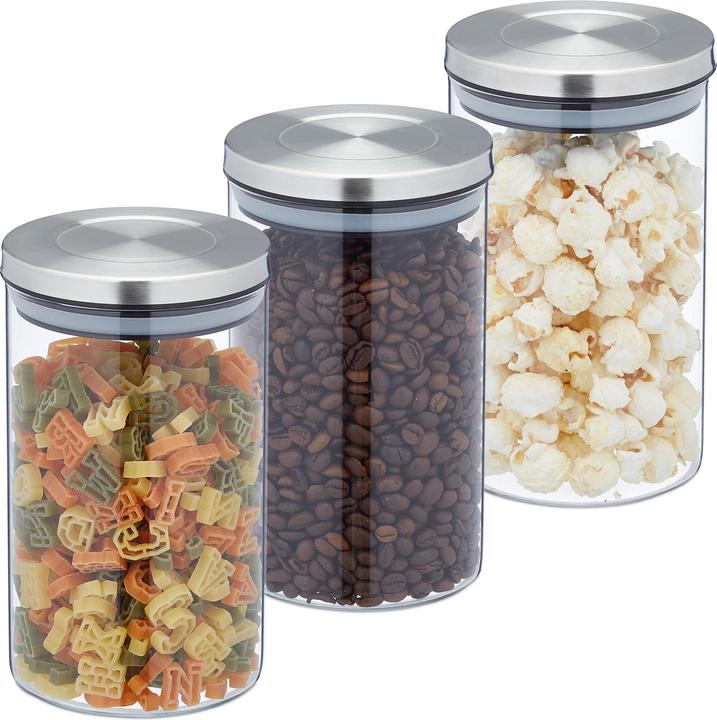 Produktbild Relaxdays 3x Vorratsglas (0.80 l)