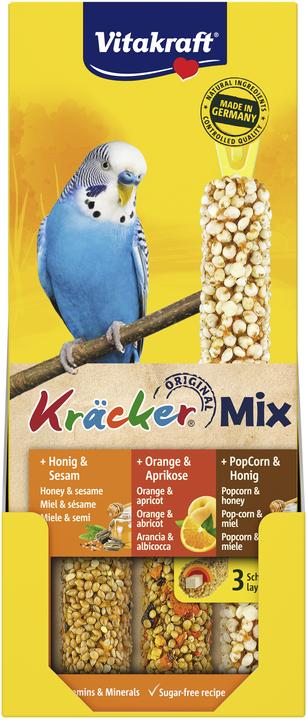 Vitakraft Crackers® Mix Miele/arancia/popcorn per pappagallini (3 x)