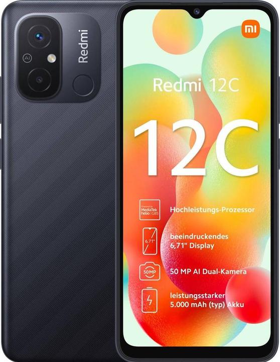 Image du produit Xiaomi Redmi 12C (128 Go, Gris graphite, 6.71", Double SIM, 50 Mpx, 4G)