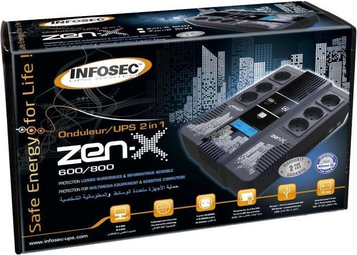 Immagine prodotto Infosec Zen-X 800 (800 VA, 0.48 W, Interattivo linea UPS)