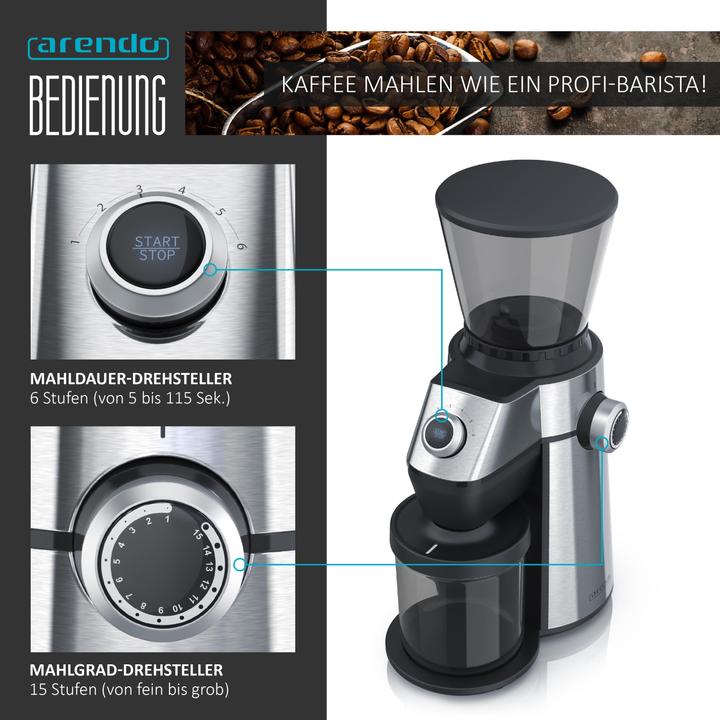 Actual product image Arendo Coffee grinder with cone grinder