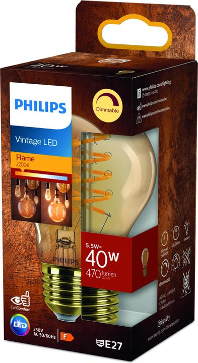 Immagine prodotto Philips Ambra (E27, 5.50 W, 470 lm, 1 x, E)