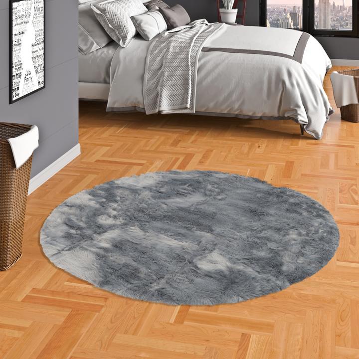 Produktbild Pergamon Luxus Super Soft Fellteppich Aspen Rund Meliert (160 x 160 cm)