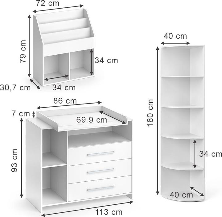 Actual product image Vicco Oskar (Changing unit, Children's wardrobes)