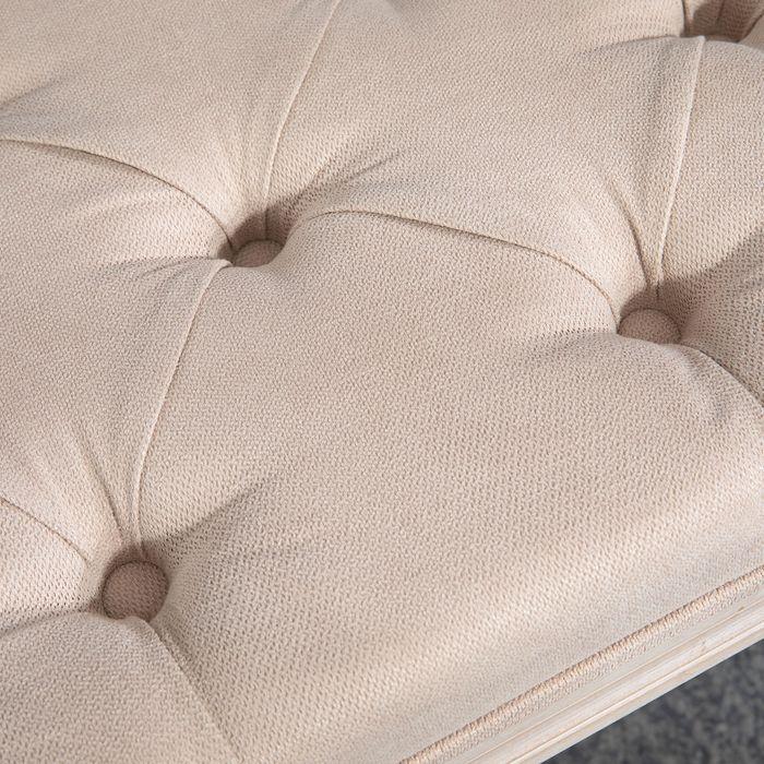 Image du produit Swisshandel24 Banc Banc de lit vintage, banc de chambre à coucher avec boutons, aspect lin, jusqu'à 120 kgb (117 cm)