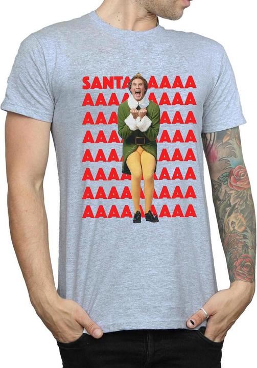 Actual product image Elf Mens Buddy Santa Scream T-Shirt (XXL)