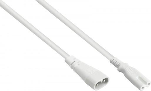 Productafbeelding Good Connections Euro-verlengsnoer C8-stekker (recht) naar C7/Euro 8-contactdoos (recht), wit, 0,75 mm², 2 m, ® (2 m)