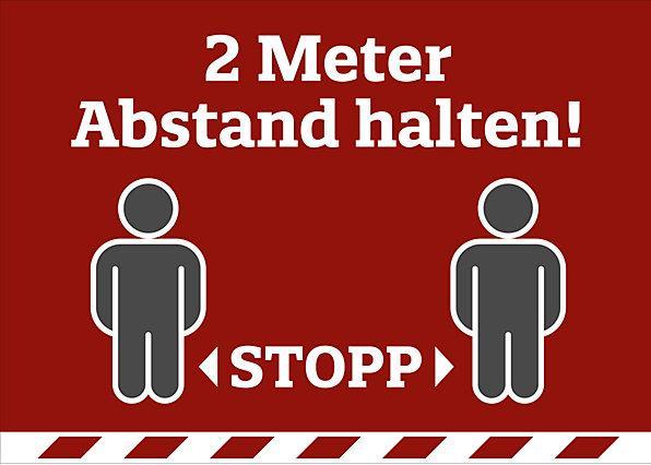 Image du produit Marahrens Panneau de signalisation - distance obligatoire, plastique, rouge, L x h 420 x