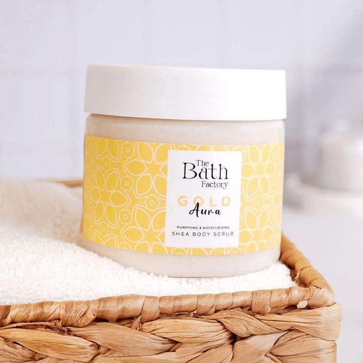 Produktbild The Bath Factory Gold Aura Shea Körperpeeling 300gr
