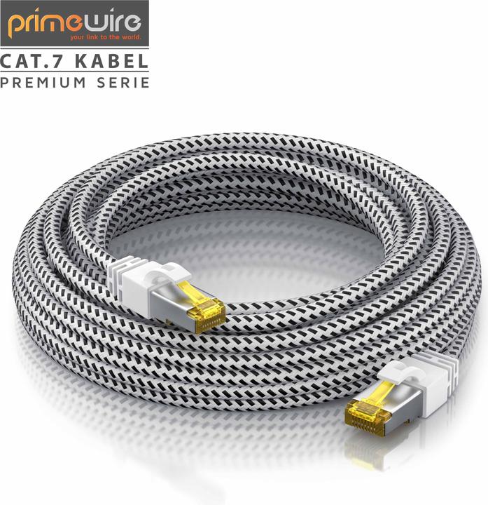 Produktbild Primewire CAT.7 Netzwerkkabel Baumwollmantel, Gigabit Ethernet CAT 7 LAN Kabel, 10000 Mbit/s Patchkabel (S/FTP, CAT7, 7.50 m)
