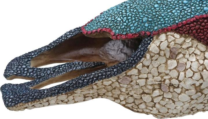 Immagine prodotto Swisshandel24 Cranio di mucca Deco HWC-D31, Trofeo con testa di toro e testa di mucca con mosaico, poliresina