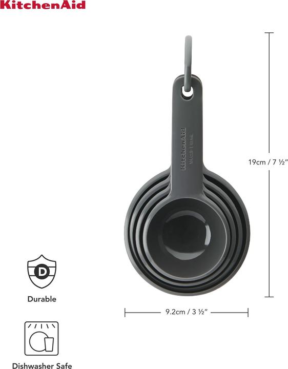 Produktbild CLASSIC Ka Set Of 4 Measuring Cups Charcoal Grey (237 ml)