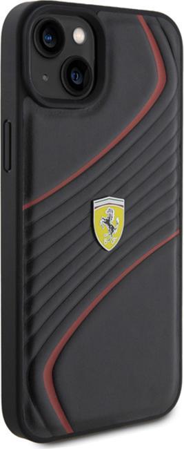 Actual product image Ferrari FEHCP15MPTWK iPhone 15 Plus 6.7" czarny/black hardcase Twist Metal Logo (Apple iPhone 15 Plus, Apple iPhone 14 Plus)