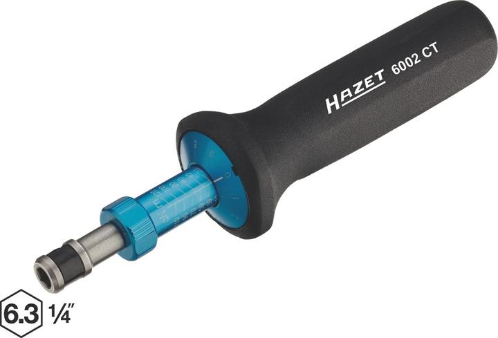 Produktbild HAZET Drehmomentschraubendreher 6003CT ∙ Nm min-max: 1 - 6 Nm ∙ Toleranz: 5% ∙ Sechskant6,3 (1/4 Zo… (1/4", 1 Nm, 6 Nm)