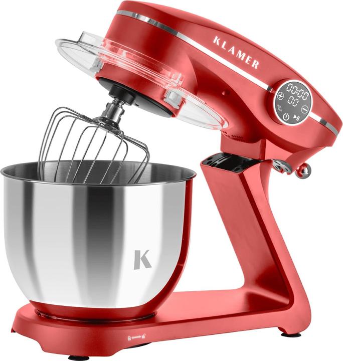 Actual product image KLAMER Küchenmaschine, Knetmaschine mit 6 Liter Edelstahl Schüssel (1800 W)