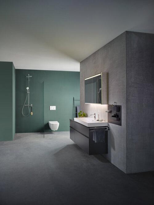 Actual product image Geberit Keramag / washbasin Smyle Square 120 cm white with 2 tap holes with coating 500253018 (480 mm, 1200 mm)