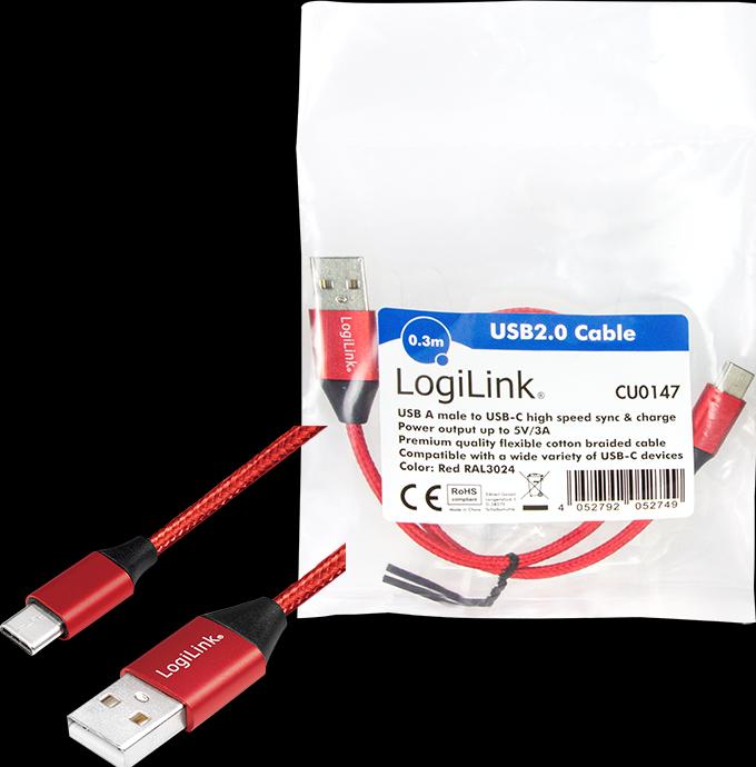 Produktbild LogiLink USB Kabel (0.30 m, USB 2.0, 5 W)