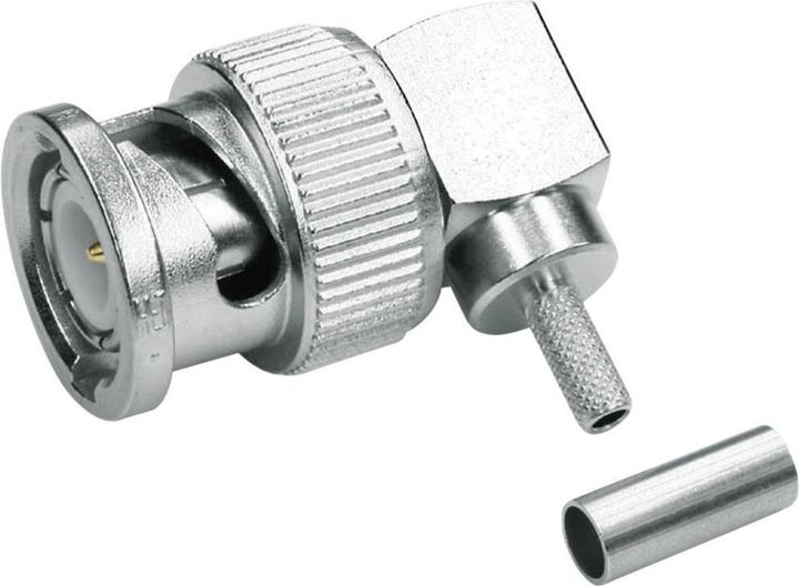 Actual product image Telegärtner BNC cable angle connector crimp G13, G50 75 Ohm, solder/crimp, A0504, G13 (0.4/2.5)
