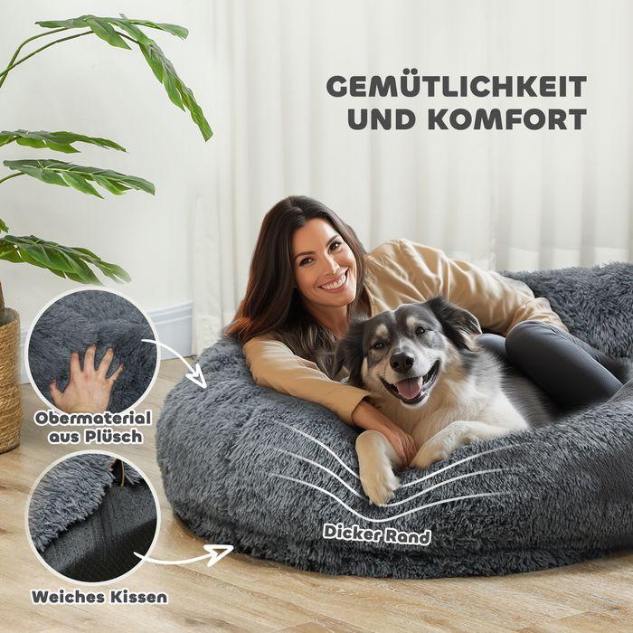 Immagine prodotto Swisshandel24 Hundebett für Menschen Waschbar Katzenbett mit 10cm Eier-Schaumstoffunterlage (Cane)
