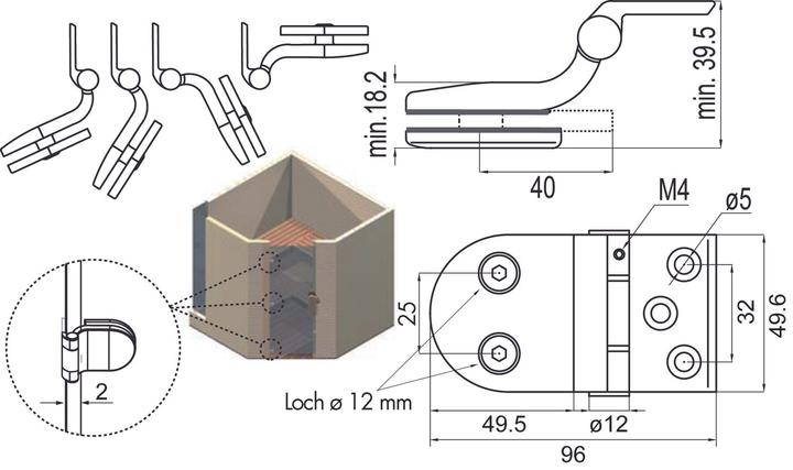 Produktbild OK-Line Sauna-Türbänder