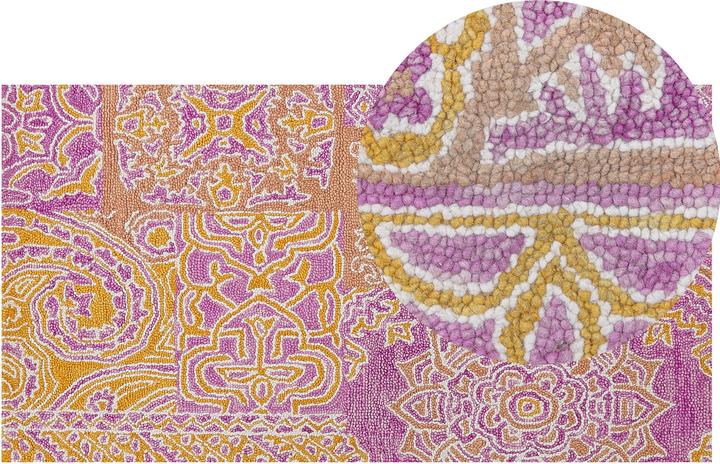 Image du produit Beliani Tapis laine multicolore motif oriental 80 x 150 cm à poils courts AVANOS (150 x 80 cm)