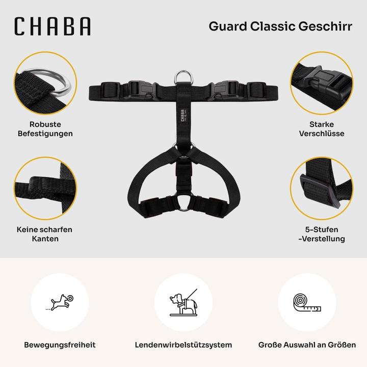 Actual product image Chaba CH BELT PROTECTOR M (P)25-40 (D)35-55X2CM BLACK 5066 (M, Dog, Walks, General)