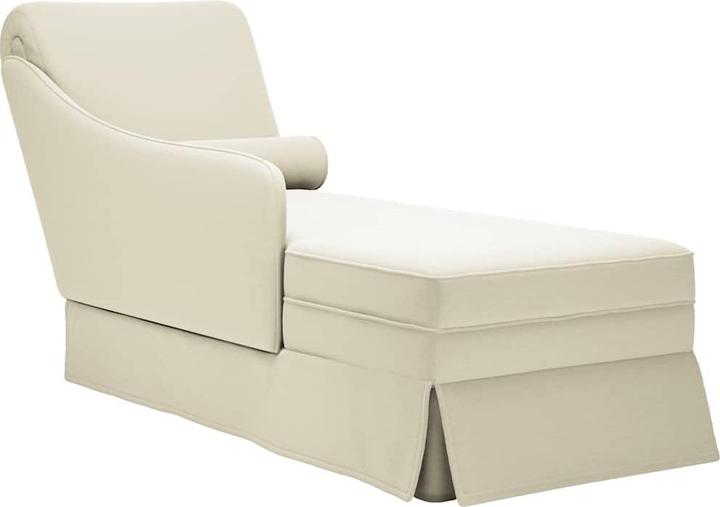 Produktbild VidaXL Chaiselongue mit Nackenrolle und Rechter Armlehne Creme Samt