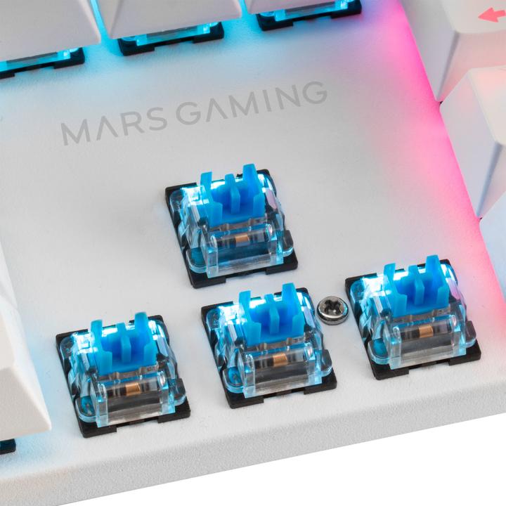 Image du produit Mars Gaming MK422 Clavier de jeu blanc RGB Marron Commutateur mécanique Langue US (US, Filaire)